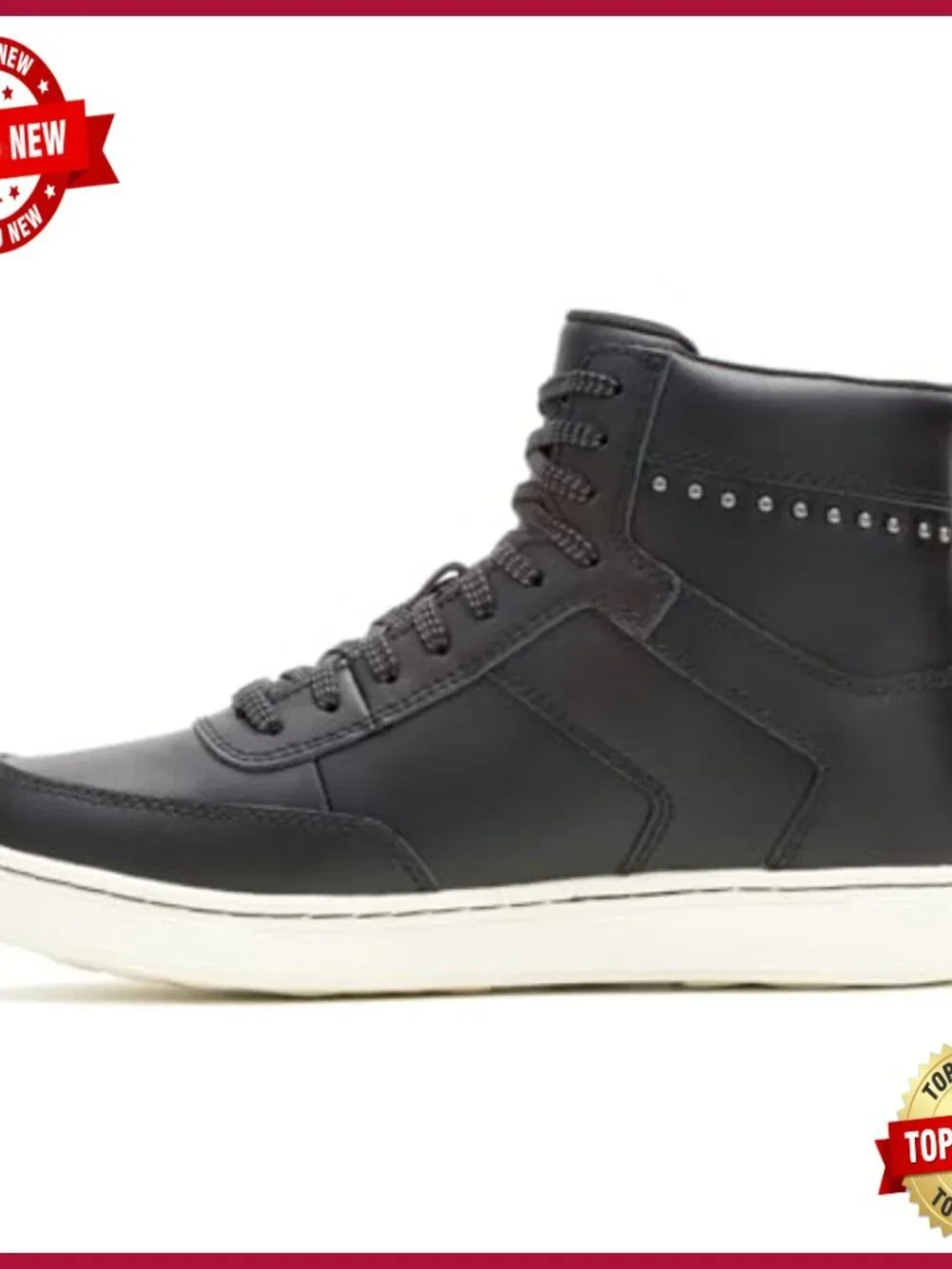 Waterproof Leather Lace Up Mid Top Sneakers Casual Shoes